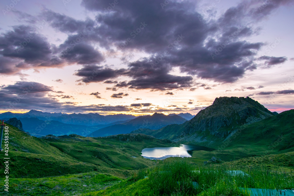 landscape with lake and mountains - Tilisuna lake (Gargellen, Vorarlberg, Austria) landscape with lake and mountains - Tilisuna lake (Gargellen, Vorarlberg, Austria)