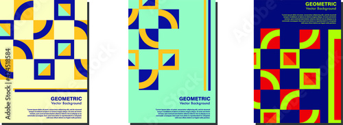 New Swiss retro poster with geometric shapes premium vektor 