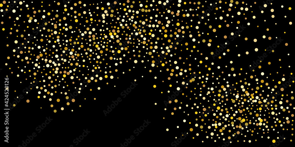 Golden point confetti on a black background. Luxury festive background. Decorative element. Element of design. Vector illustration, EPS 10. Golden point confetti on a black background. Luxury festive background. Decorative element. Element of design. Vector illustration, EPS 10.
