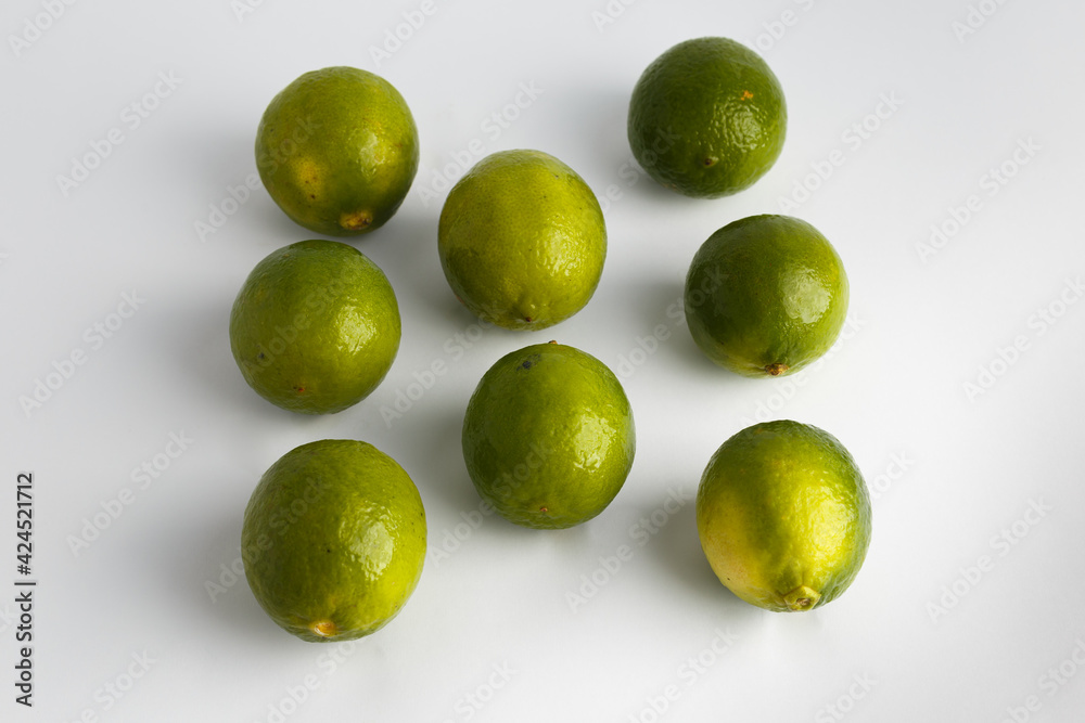 Lemon on white background - green and yellow. Lemon on white background - green and yellow.