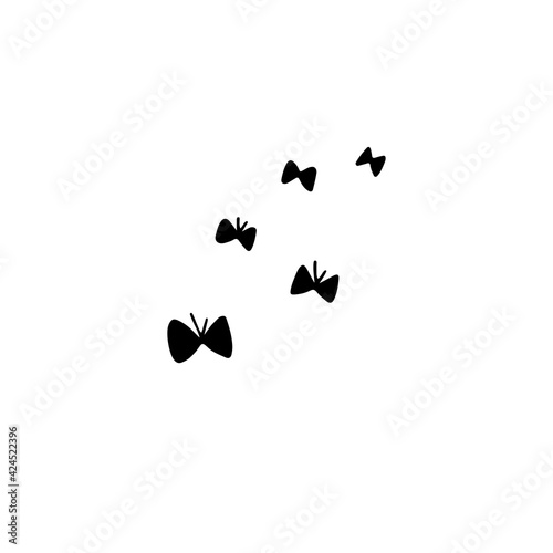 Vector minimalistic hand drawn icon, little butterfies. © julia_khimich