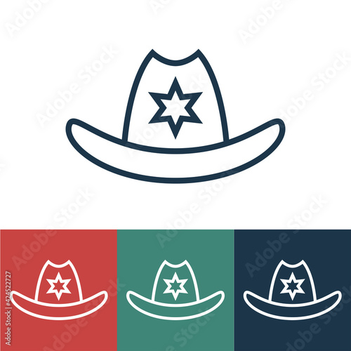 Line icon with sheriff hat