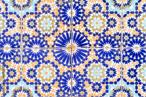 Azulejo o Tile en el pueblo de Esauira o Essaouira en el pais de Marruecos