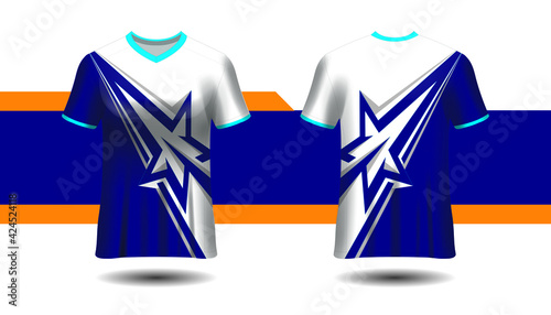 Vector jersey sports design template for sports clubs. uniform front and back view.