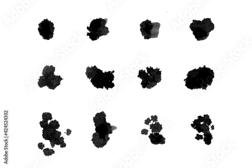 Abstract black watercolor brush set. you can use these brush any design or object. 