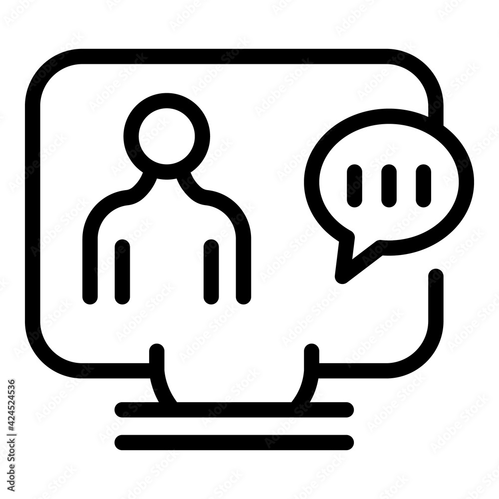 Online management icon. Outline Online management vector icon for web design isolated on white background Online management icon. Outline Online management vector icon for web design isolated on white background
