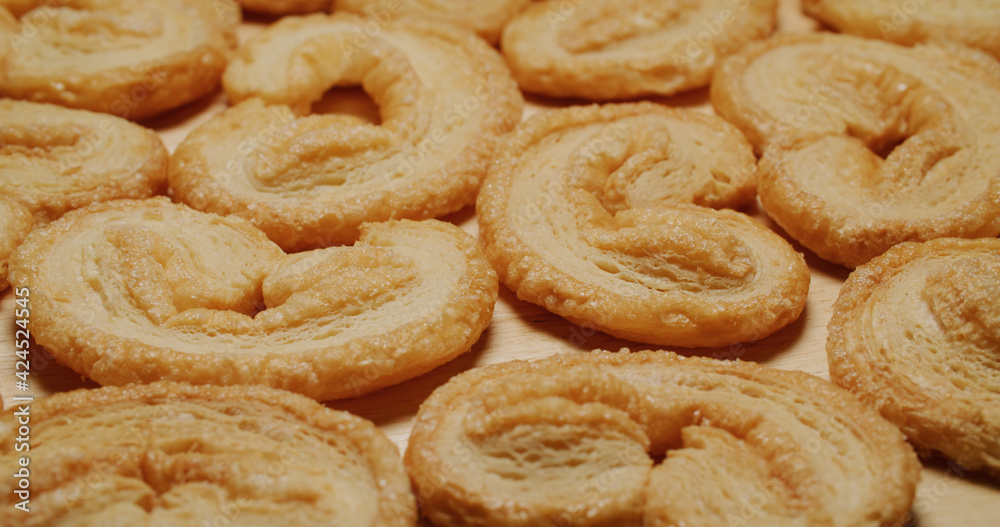 Heart shape baked Palmier cookies