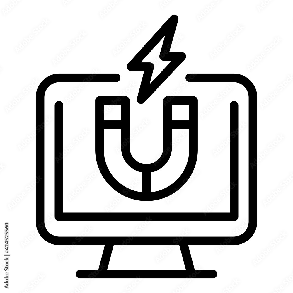 Shop online magnet icon. Outline Shop online magnet vector icon for web design isolated on white background Shop online magnet icon. Outline Shop online magnet vector icon for web design isolated on white background