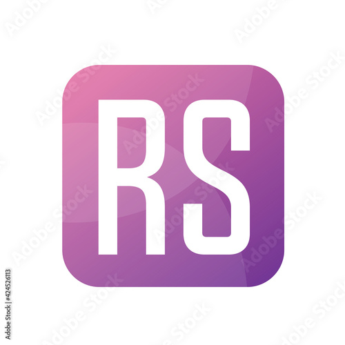 RS Letter Logo Design With Simple style