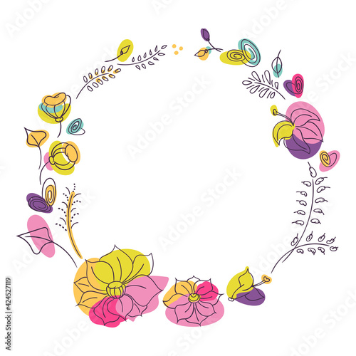 Bright summer floral seasonal wreath