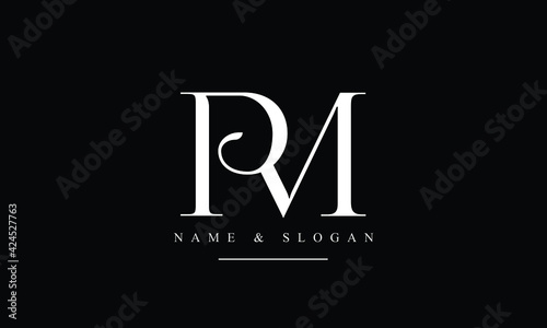 PM, MP, P, M abstract letters logo monogram