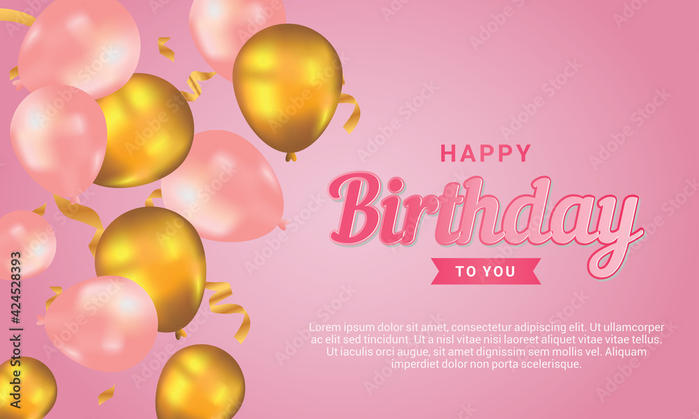Happy Birthday background with illustrations balloon Happy Birthday background with illustrations balloon