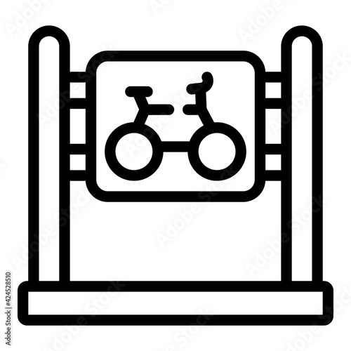 Bicycle parking icon. Outline bicycle parking vector icon for web design isolated on white background