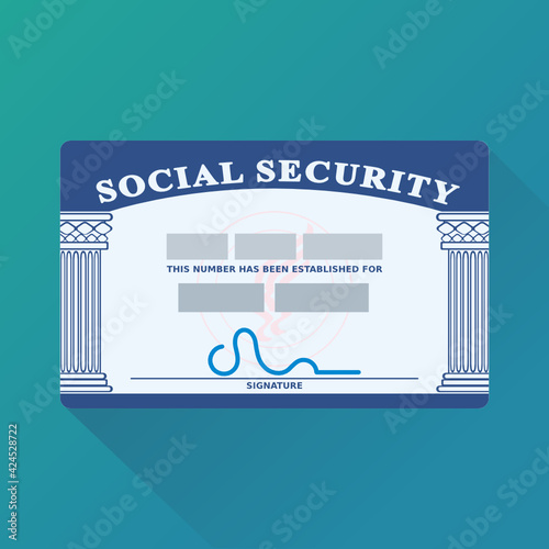 US social security card (flat design) photo