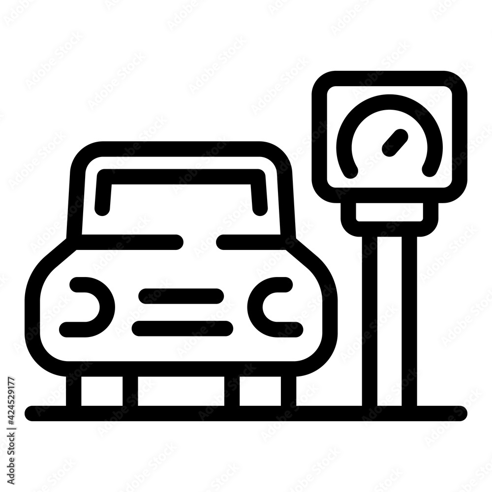 Parking area icon. Outline parking area vector icon for web design isolated on white background