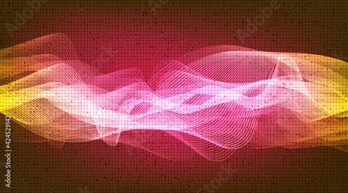 Light Digital Sound Wave and earthquake wave concept,design for music studio and science,Vector Illustration.