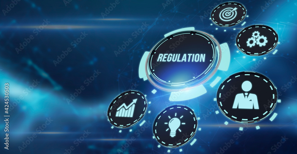 Internet, business, Technology and network concept. Regulation Compliance Rules Law Standard.