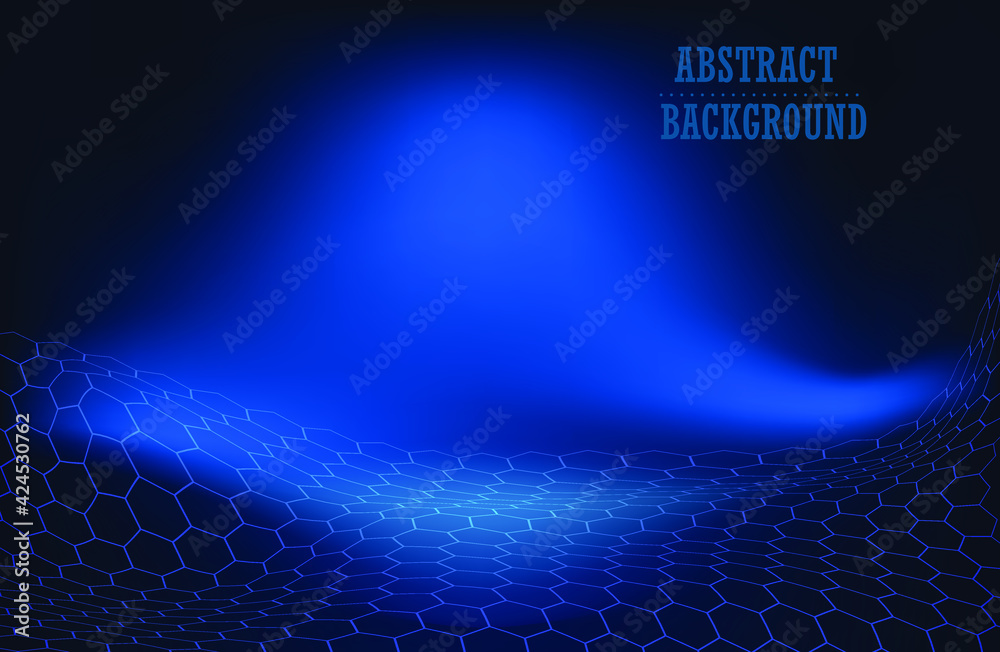 Music abstract background blue. Equalizer for music, showing sound waves with music waves. Vector illustration