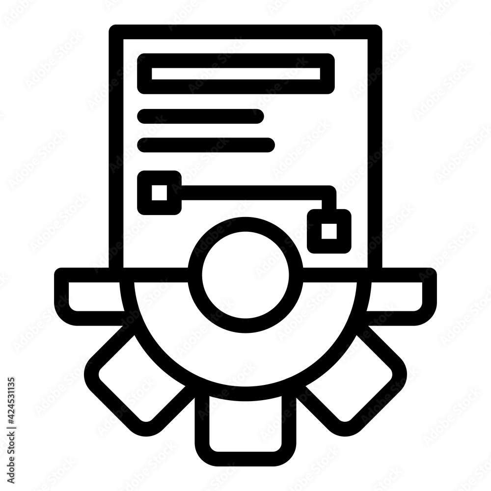 Gear information icon. Outline gear information vector icon for web design isolated on white background