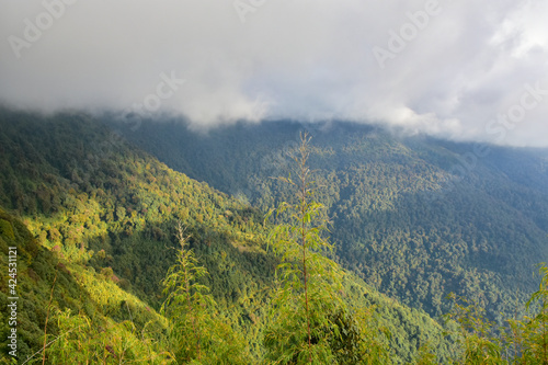 Picturesque mountain slope with ridges