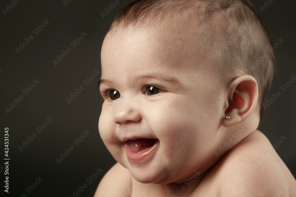 portrait of beautiful latina baby with big smile portrait of beautiful latina baby with big smile