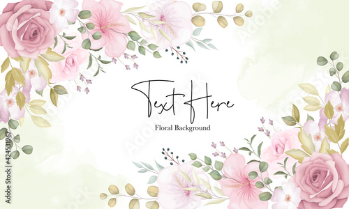 Beautiful soft floral background with dusty pink flowers