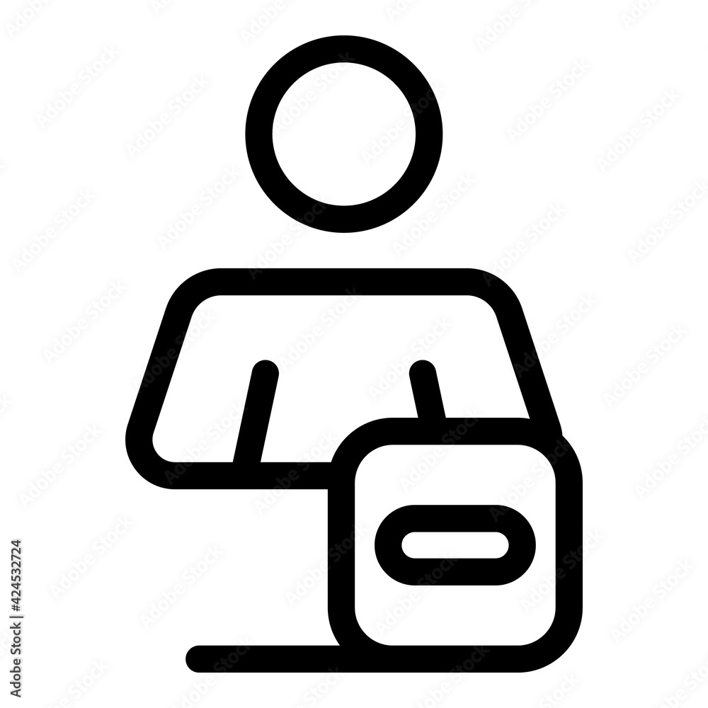 Reject user icon. Outline reject user vector icon for web design isolated on white background Reject user icon. Outline reject user vector icon for web design isolated on white background