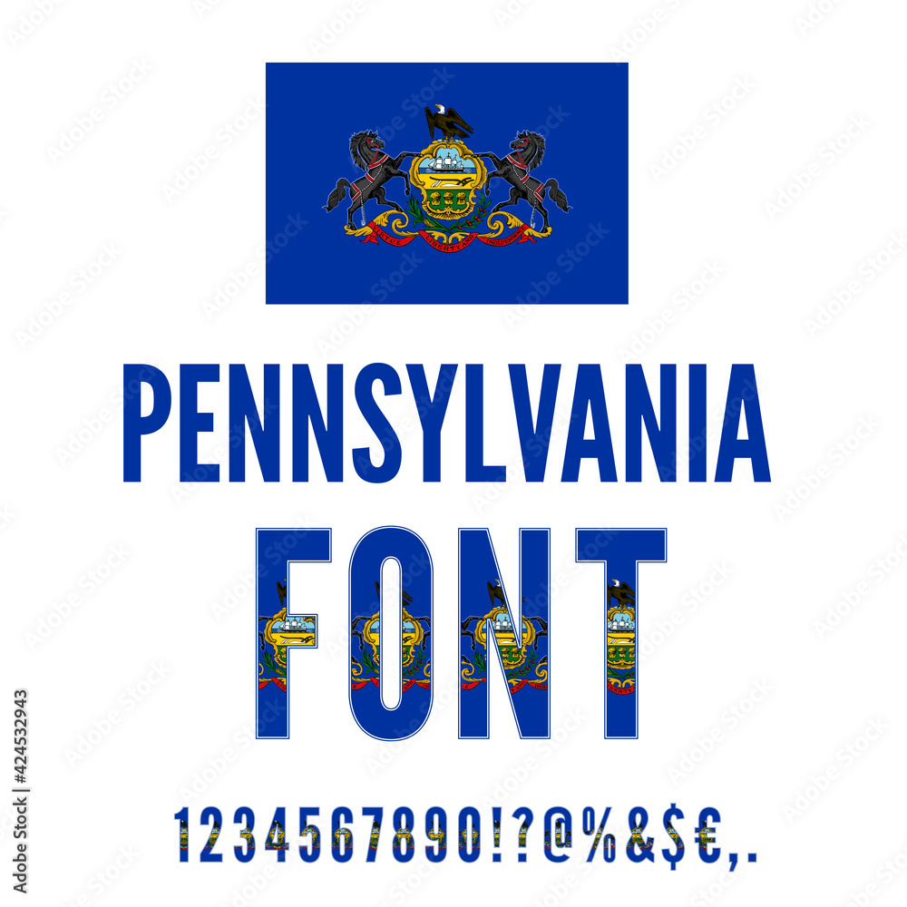 Naklejka premium USA state font