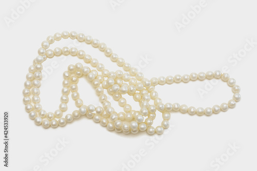 Pearl necklace. Isolated white background