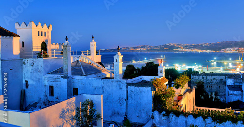 View over Kasbah to Tangier, Tangier, Morocco, North Africa, Africa