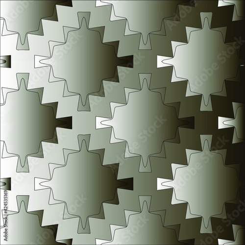Fototapeta Naklejka Na Ścianę i Meble -   Pattern with a black-and-white gradient . Abstract metallic background