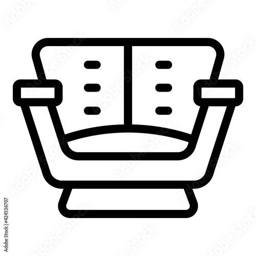 Armchair room icon. Outline armchair room vector icon for web design isolated on white background