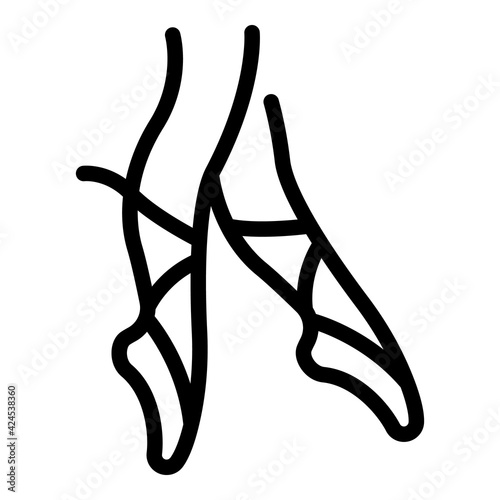 Ballet dancer shoes icon. Outline ballet dancer shoes vector icon for web design isolated on white background
