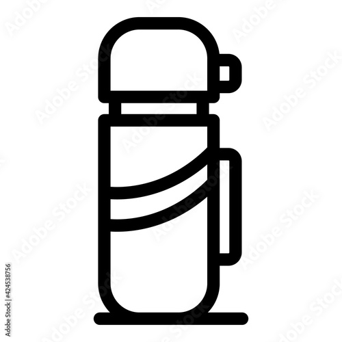 Thermos bottle icon. Outline thermos bottle vector icon for web design isolated on white background