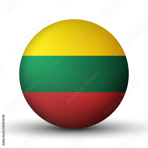 Glass light ball with flag of Lithuania. Round sphere, template icon. Lithuanian national symbol. Glossy realistic ball, 3D abstract vector illustration highlighted on a white background. Big bubble Free Download Glass light ball with flag of Lithuania. Round sphere, template icon. Lithuanian national symbol. Glossy realistic ball, 3D abstract vector illustration highlighted on a white background. Big bubble - GFXLoad