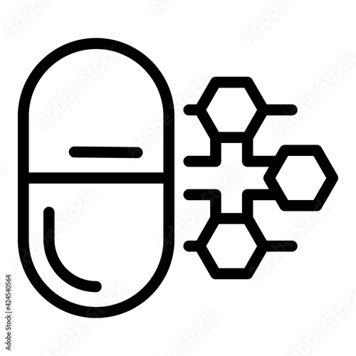 Vitamin compound icon. Outline vitamin compound vector icon for web design isolated on white background