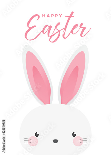 Wallpaper Mural Cute Bunny Banner, Happy Easter Background, Easter Background, Easter Sunday Bunny, Holiday Background, Easter Greeting Card, Adorable Bunny Rabbit Animal Vector Illustration Background Torontodigital.ca