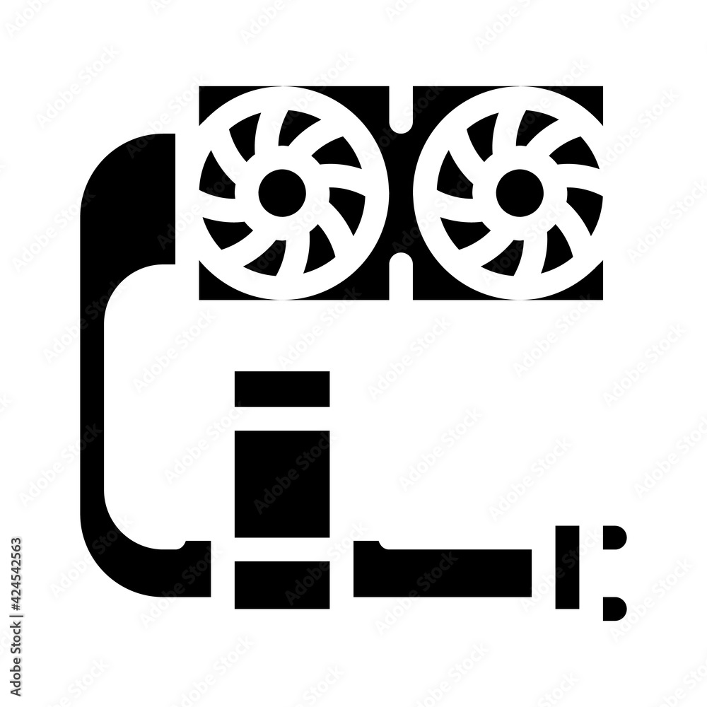 water cooler computer part glyph icon vector. water cooler computer part sign. isolated symbol illustration