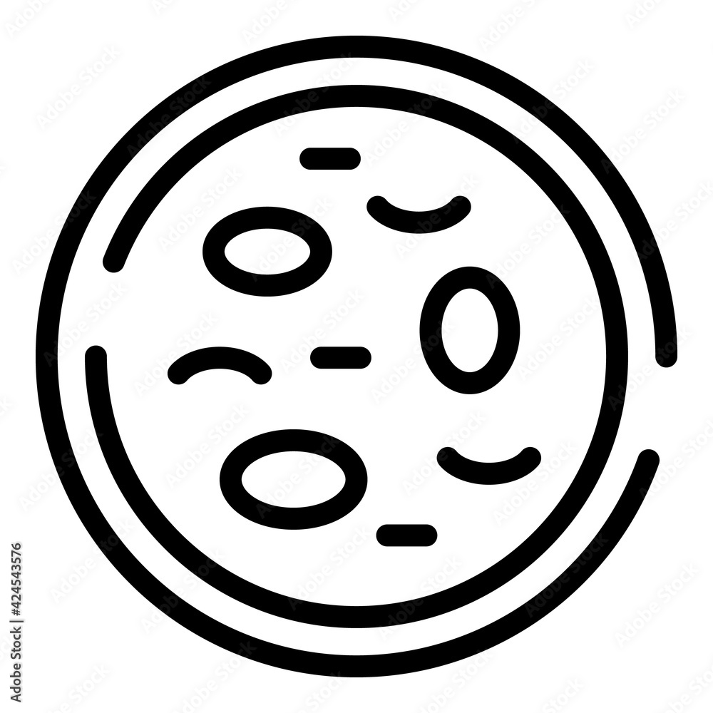 Fototapeta premium Petri dish icon. Outline petri dish vector icon for web design isolated on white background