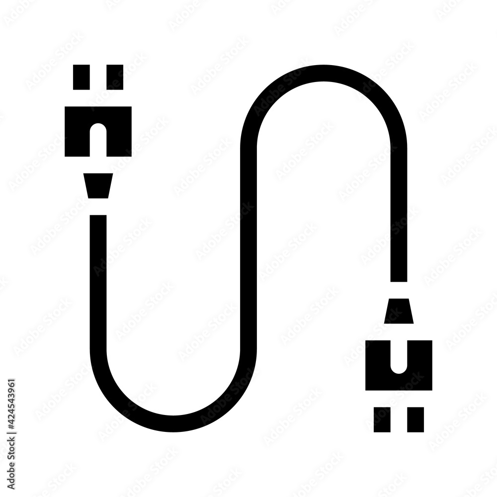 electonic cord computer detail glyph icon vector. electonic cord computer detail sign. isolated symbol illustration electonic cord computer detail glyph icon vector. electonic cord computer detail sign. isolated symbol illustration