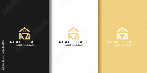 Letter az home logo for real estate