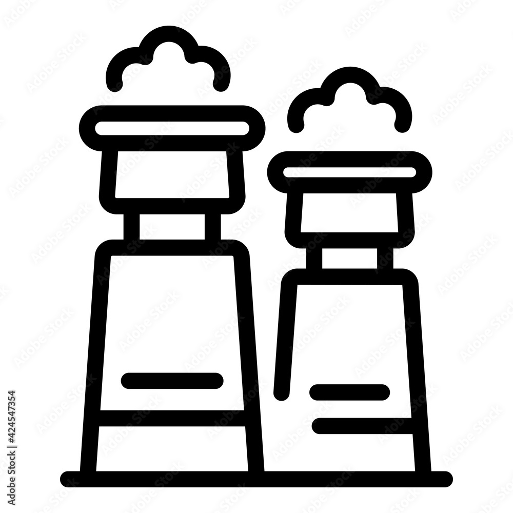 Smoke chimney icon. Outline smoke chimney vector icon for web design isolated on white background