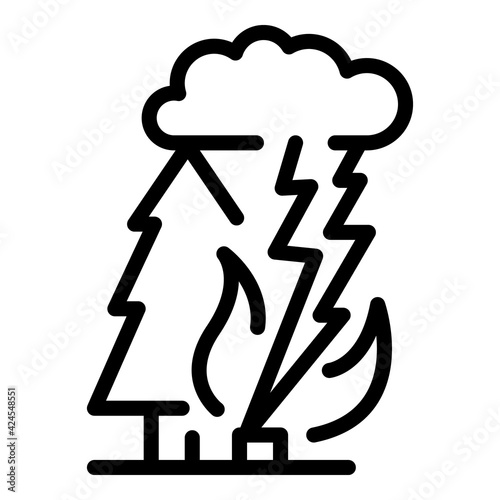 Thunder disaster icon. Outline thunder disaster vector icon for web design isolated on white background