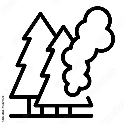 Fire forest icon. Outline Fire forest vector icon for web design isolated on white background