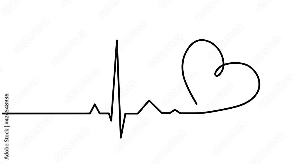 one line logo design of heart health. Heartbeat, vector rhythm with heart one line, a symbol of positive emotions, love and inspiration, Continuous line drawing of cardiogram with shape of heart. one line logo design of heart health. Heartbeat, vector rhythm with heart one line, a symbol of positive emotions, love and inspiration, Continuous line drawing of cardiogram with shape of heart.