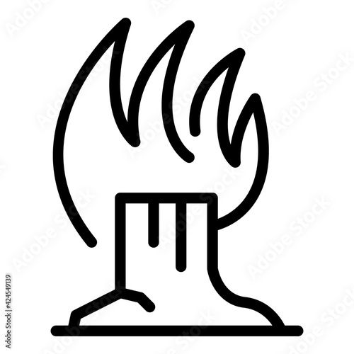 Flame trunk icon. Outline Flame trunk vector icon for web design isolated on white background