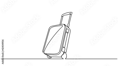 Continuous one line drawing of an suitcases. Travel concept. Suitcase isolated on a white background. Vector illustration. Travel case object illustration.