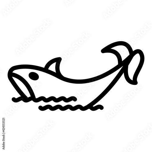 Aquatic orca icon. Outline Aquatic orca vector icon for web design isolated on white background