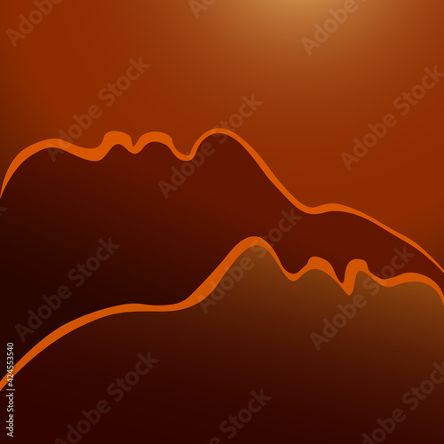 background, he & she in the sunset