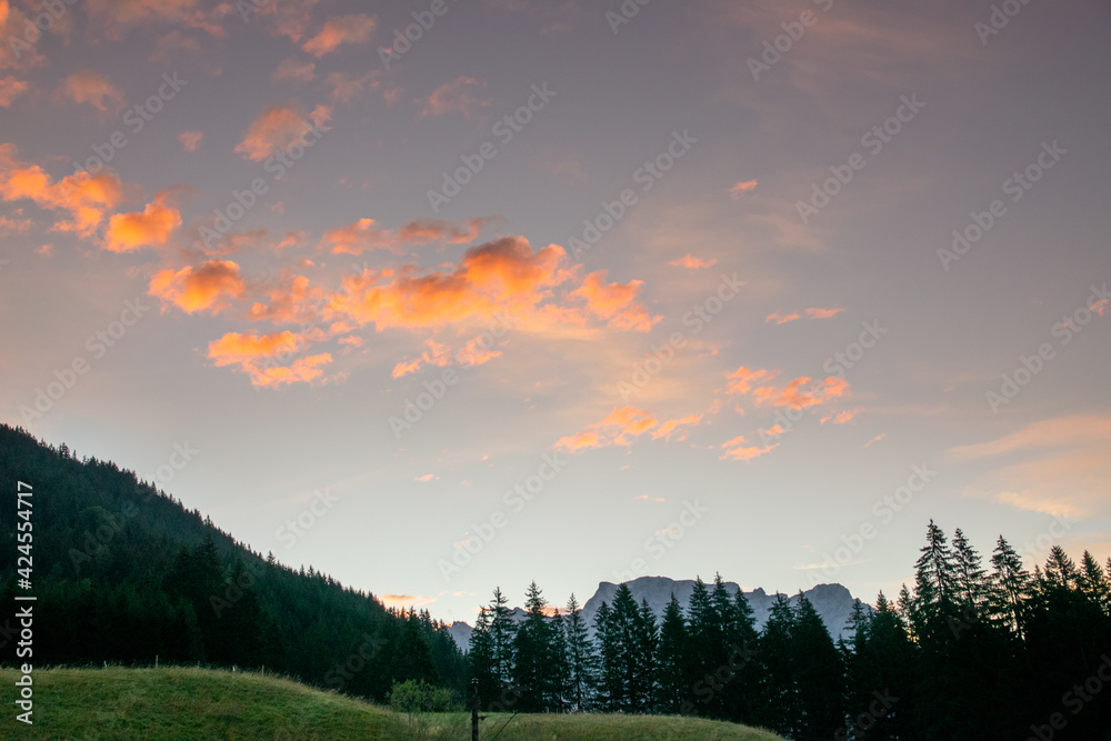 sunset over the mountains (Ehrwald, Tyrol, Austria) sunset over the mountains (Ehrwald, Tyrol, Austria)